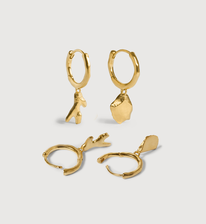 Fragments Huggie Earrings Set - Monica Vinader