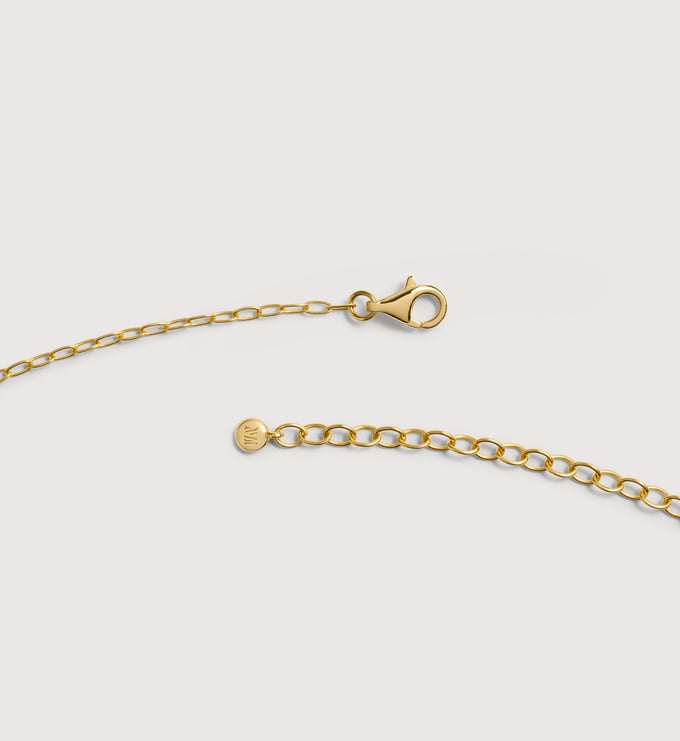 Gold Vermeil Oval Link Slim Chain Necklace - Monica Vinader