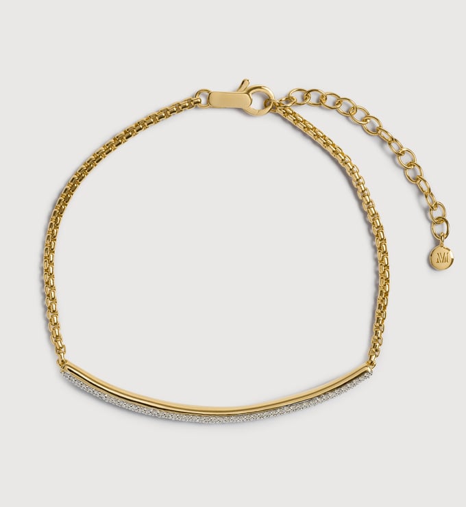 Gold Vermeil Fiji Mini Bar Chain Bracelet - Monica Vinader
