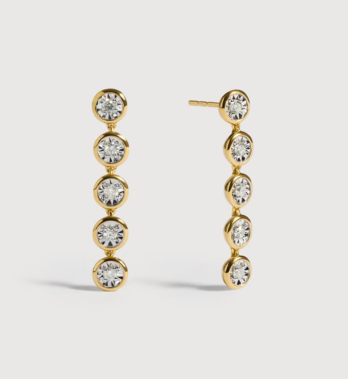 Gold Vermeil Diamond Essential Cocktail Drop Earrings - Diamond - Monica Vinader