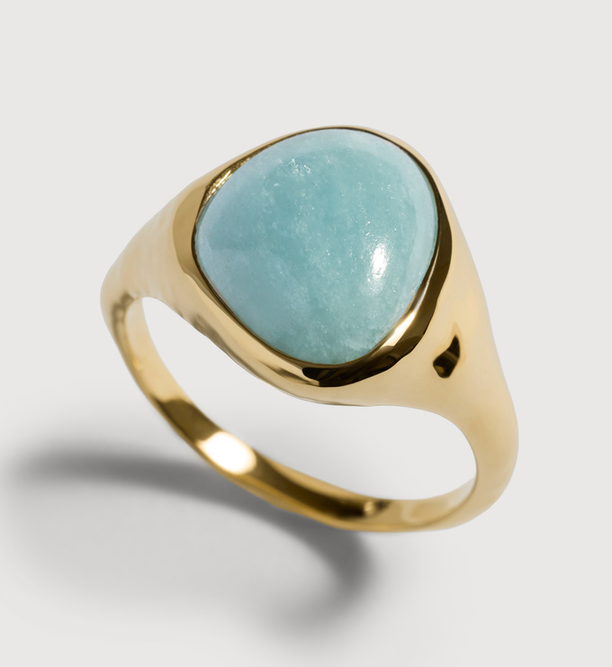 Gold Vermeil Rio Gemstone Ring - Aquamarine - Monica Vinader