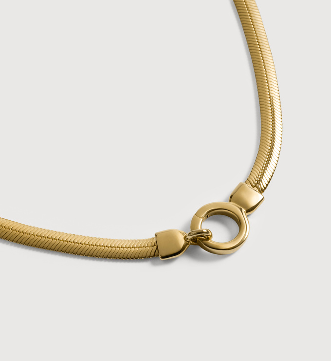 Gold Vermeil Bold Snake Chain Necklace - Monica Vinader
