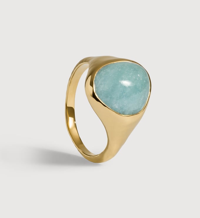 Gold Vermeil Rio Gemstone Ring - Aquamarine - Monica Vinader