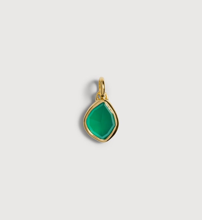 Gold Vermeil MV Siren™ Small Nugget Pendant Charm - Green Onyx - Monica Vinader