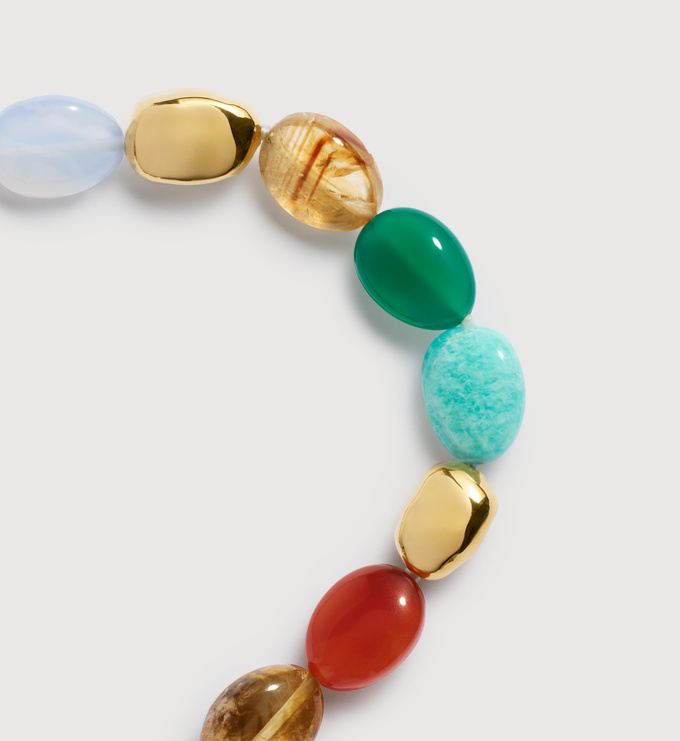 Gold Vermeil Rio Bold Multi Gemstone Beaded Necklace - Freedom Stones - Monica Vinader
