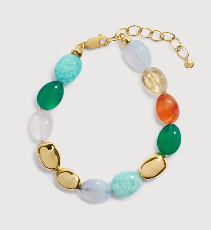 Gold Vermeil Rio Bold Multi Gemstone Beaded Bracelet - Freedom Stones - Monica Vinader