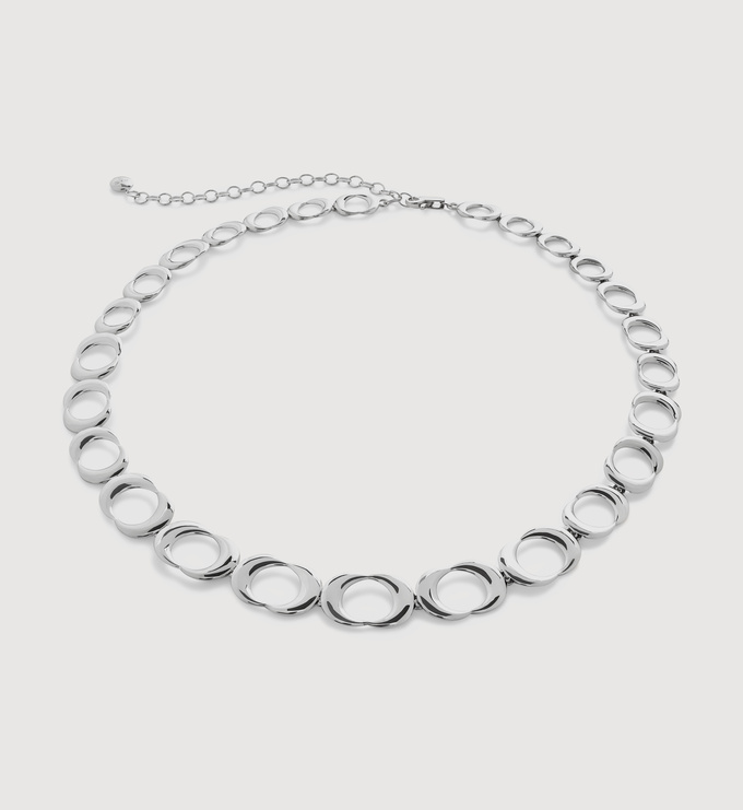 Sterling Silver Kissing Moon Adjustable Chain Necklace 35.5-43cm/14-17' - Monica Vinader