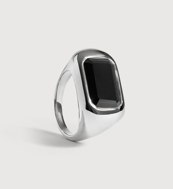 Sterling Silver Power Cocktail Ring - Black Onyx - Monica Vinader