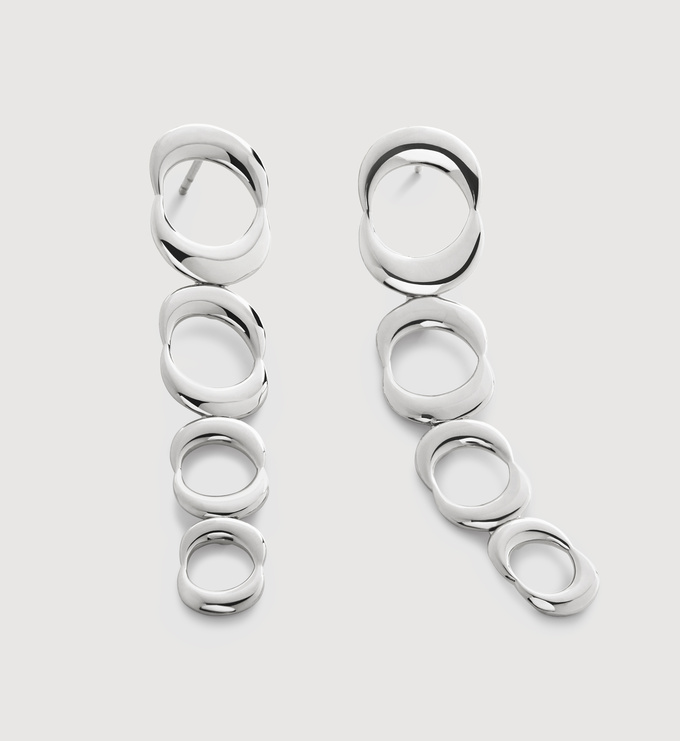 Sterling Silver Kissing Moon Cocktail Earrings - Monica Vinader