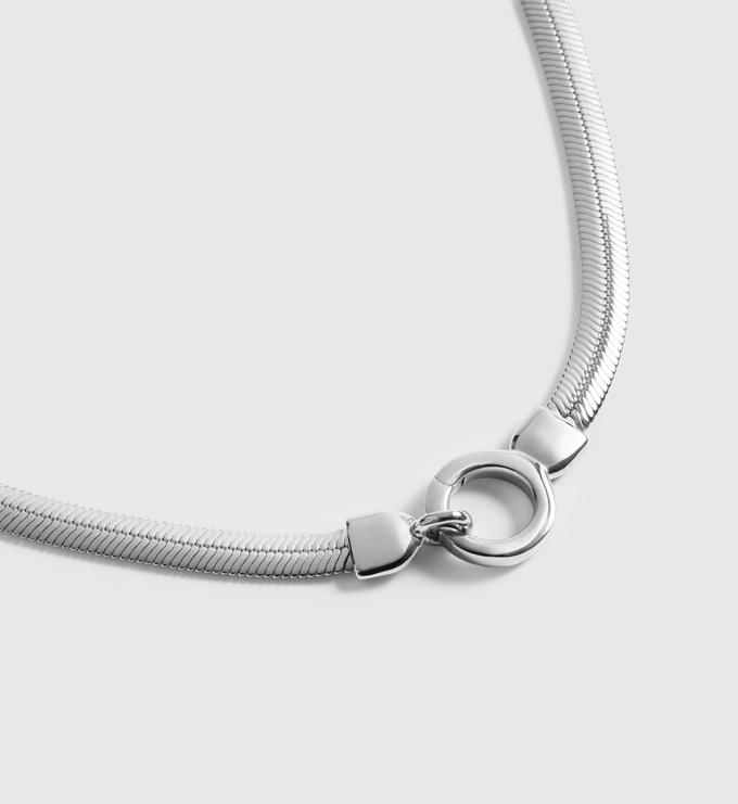 Sterling Silver Bold Snake Chain Necklace - Monica Vinader