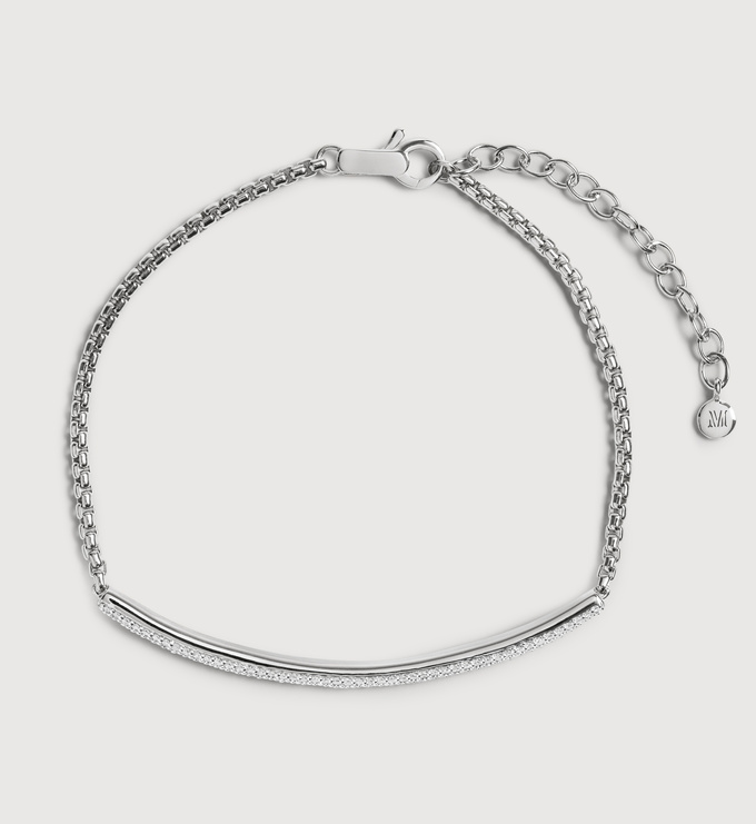 Sterling Silver Fiji Mini Bar Chain Bracelet - Monica Vinader