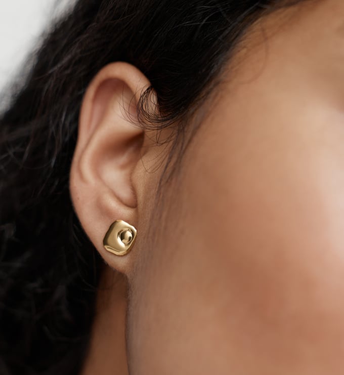 Gold Vermeil Amaia Stud Earrings - Monica Vinader
