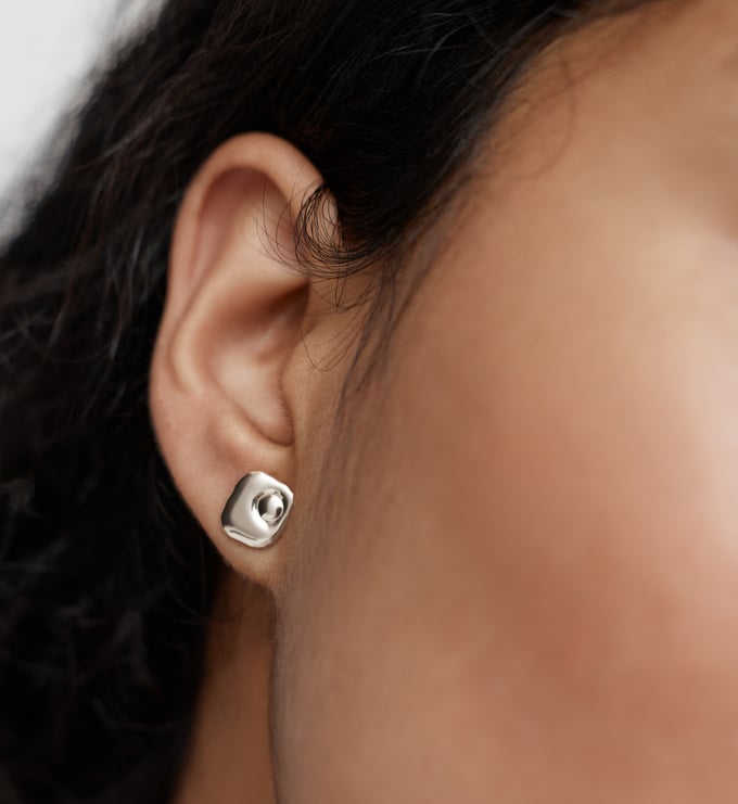 Sterling Silver Amaia Stud Earrings - Monica Vinader