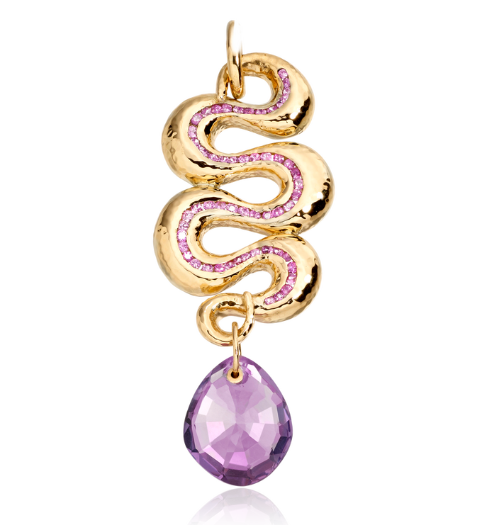 18ct Juno Pendant - Pink Sapphire - Monica Vinader