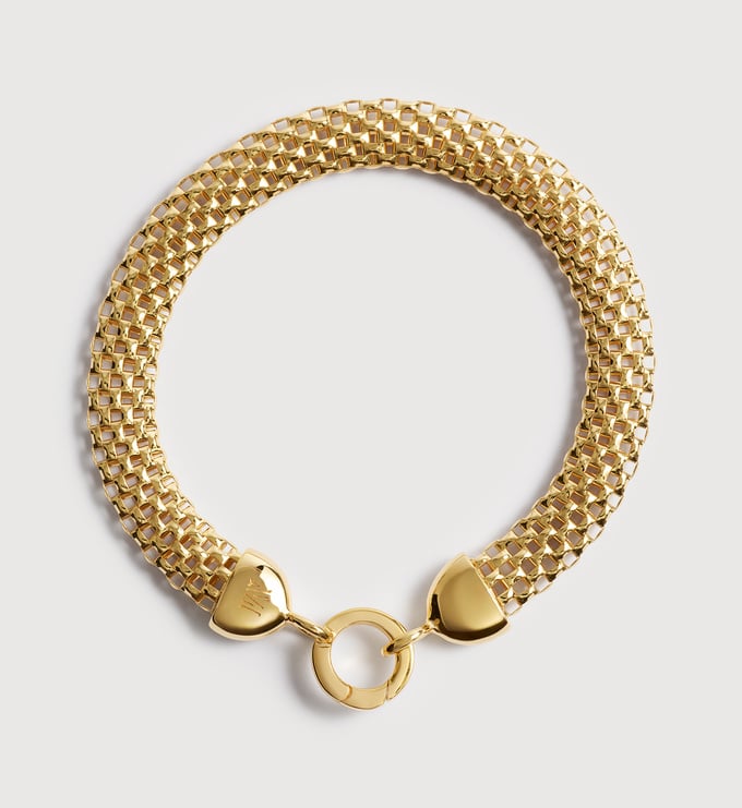 Gold Vermeil Heirloom Bold Woven Chain Bracelet - Monica Vinader