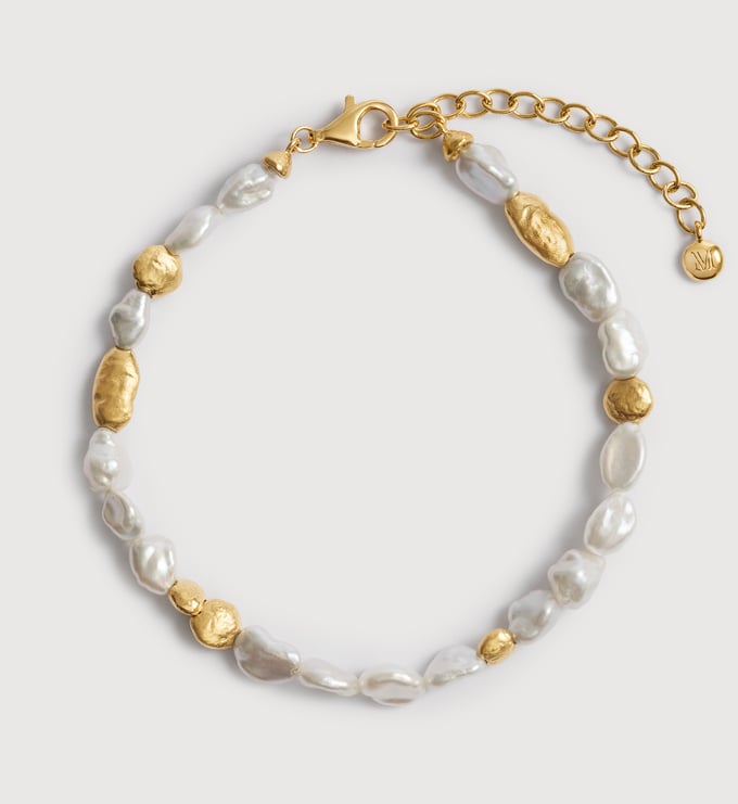Gold Vermeil Capri Pearl Bracelet - Pearl - Monica Vinader