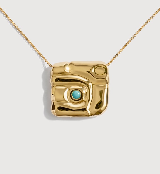 Gold Vermeil Amaia Bold Gemstone Chain Necklace - Amazonite - Monica Vinader