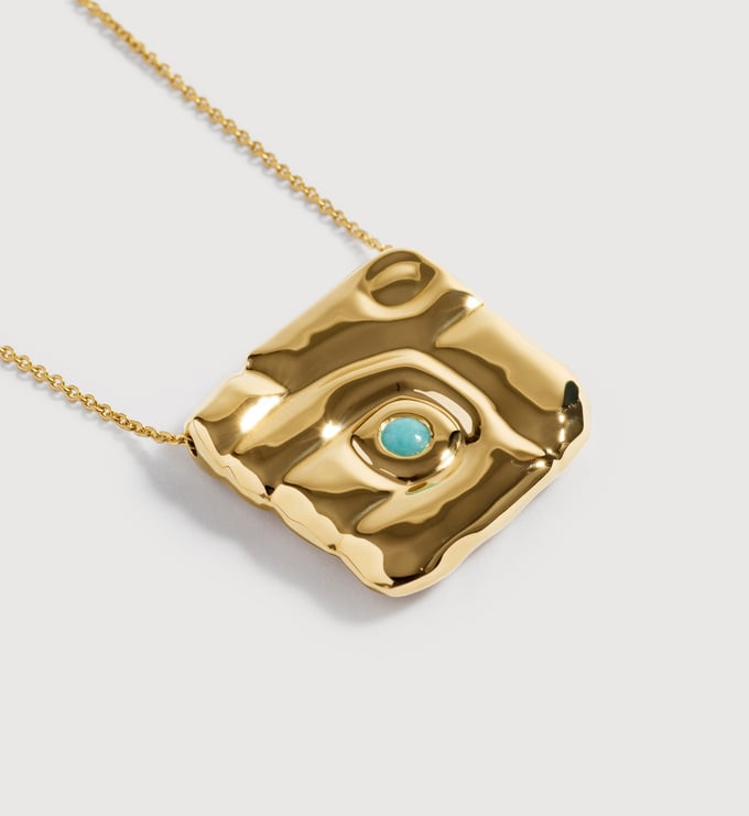 Gold Vermeil Amaia Bold Gemstone Chain Necklace - Amazonite - Monica Vinader