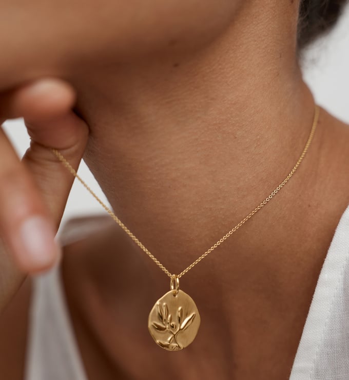 Gold Vermeil Peace Pendant - Monica Vinader