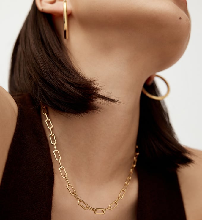 Gold Vermeil Alta Mini Chain Necklace - Monica Vinader