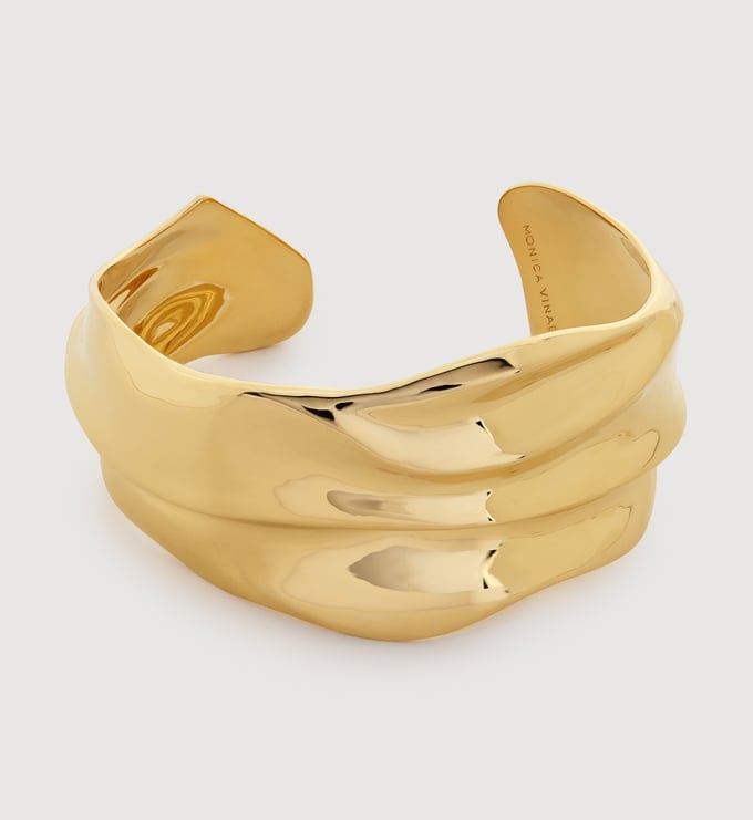 Gold Vermeil Nomade Bold Cuff - Monica Vinader