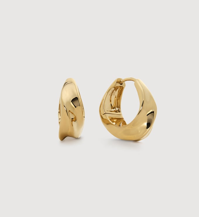 Gold Vermeil Nomade Small Hoops - Monica Vinader