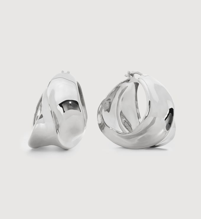 Sterling Silver Nomade Bold Medium Hoops - Monica Vinader