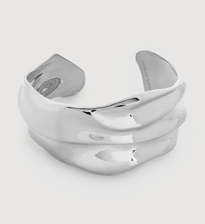 Sterling Silver Nomade Bold Cuff - Monica Vinader