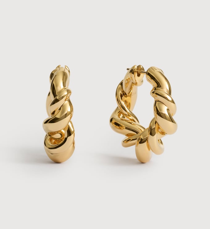Gold Vermeil Ochre Large Hoop Earrings - Monica Vinader