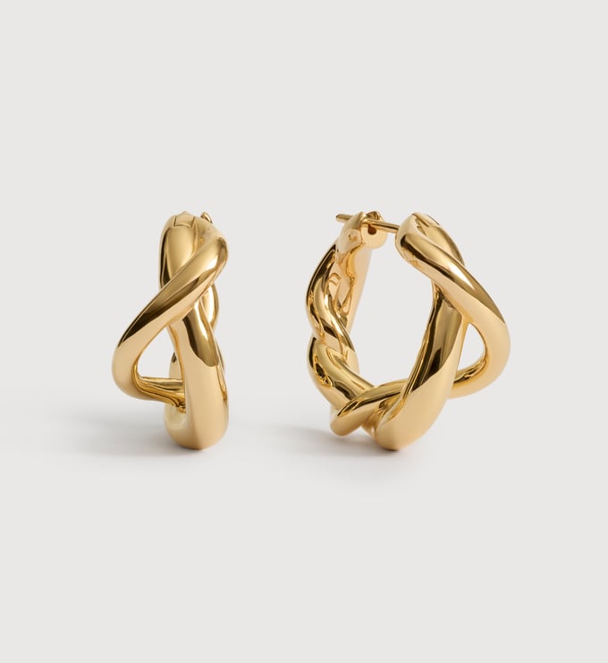 Gold Vermeil Ochre Medium Hoop Earrings - Monica Vinader