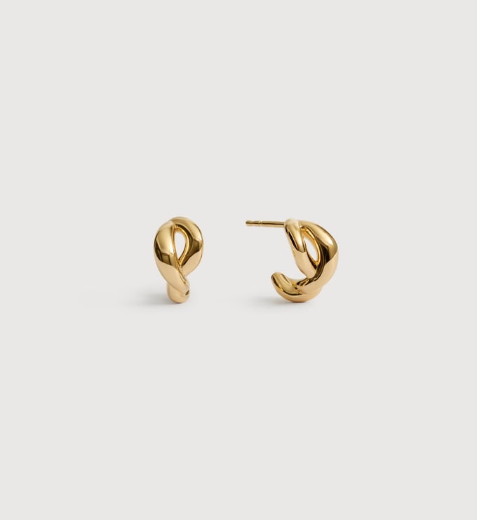 Gold Vermeil Ochre Huggie Earrings - Monica Vinader