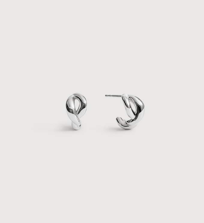 Sterling Silver Ochre Huggie Earrings - Monica Vinader