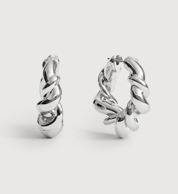 Sterling Silver Ochre Large Hoop Earrings - Monica Vinader