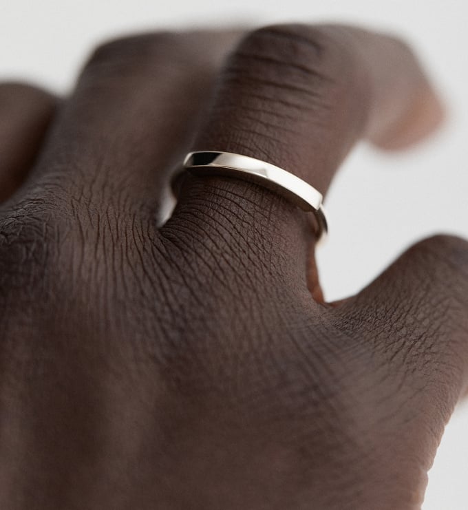 Sterling Silver Linear Stacking Ring - Monica Vinader