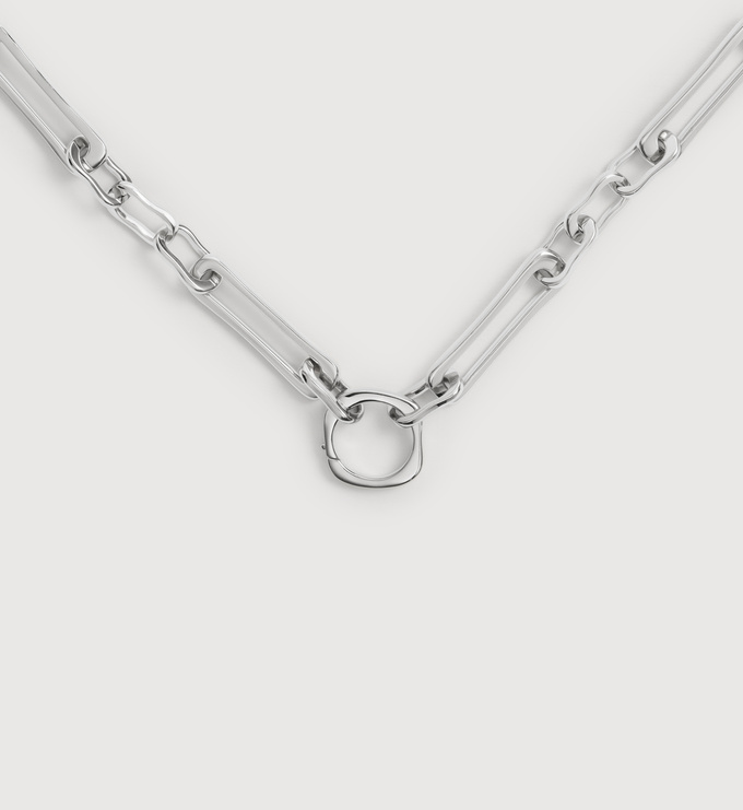 Sterling Silver Alta Duo Charm Necklace - Monica Vinader
