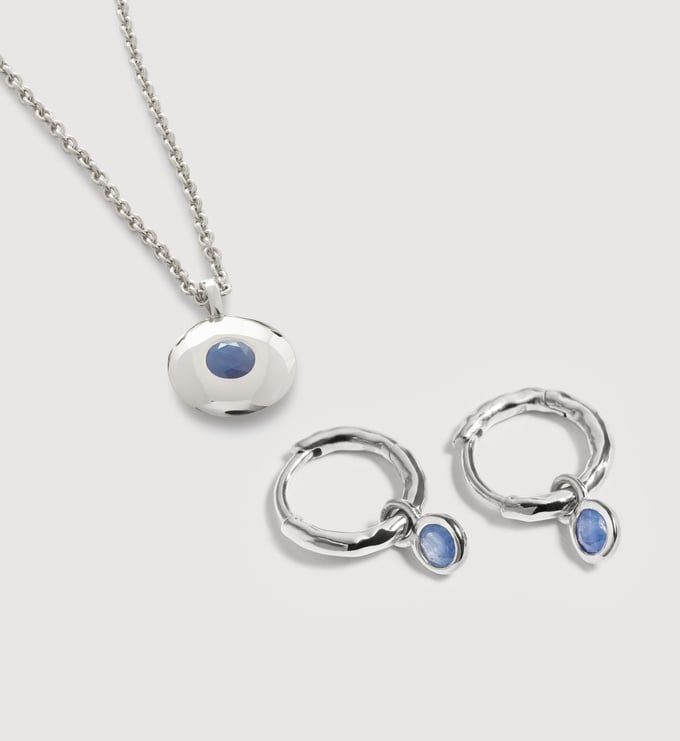 September Birthstone Huggies & Necklace Set - Monica Vinader