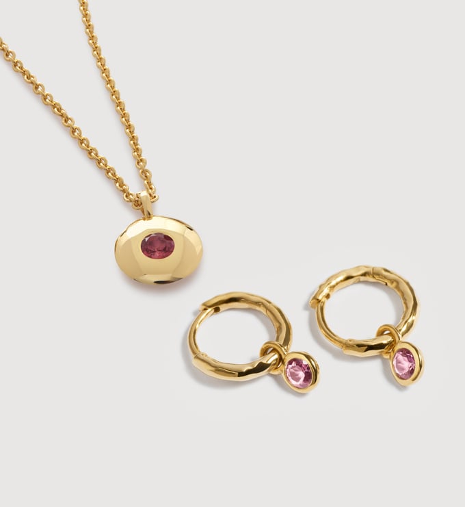 October Birthstone Huggies & Necklace Set - Monica Vinader