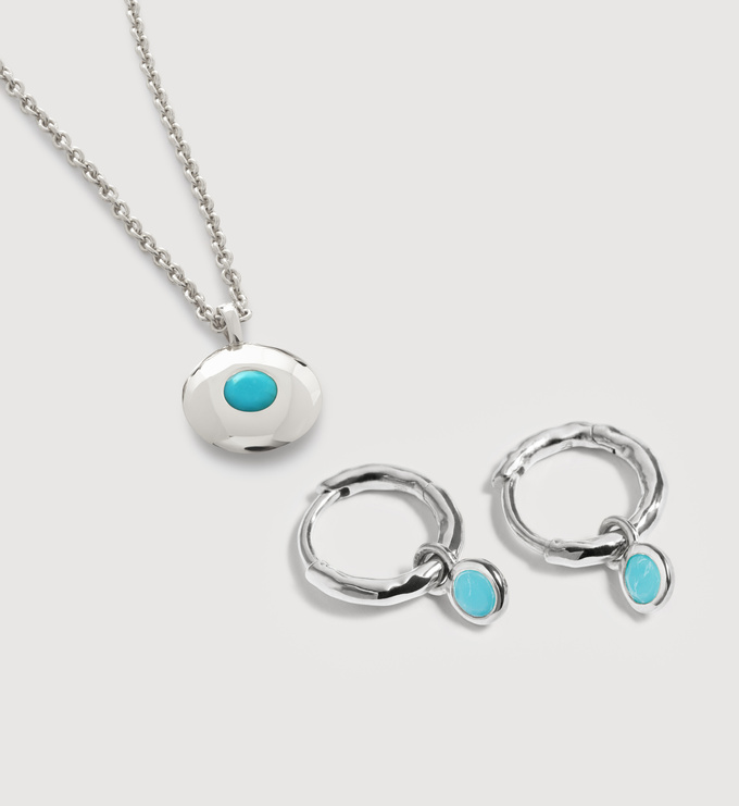 December Birthstone Huggies & Necklace Set - Monica Vinader