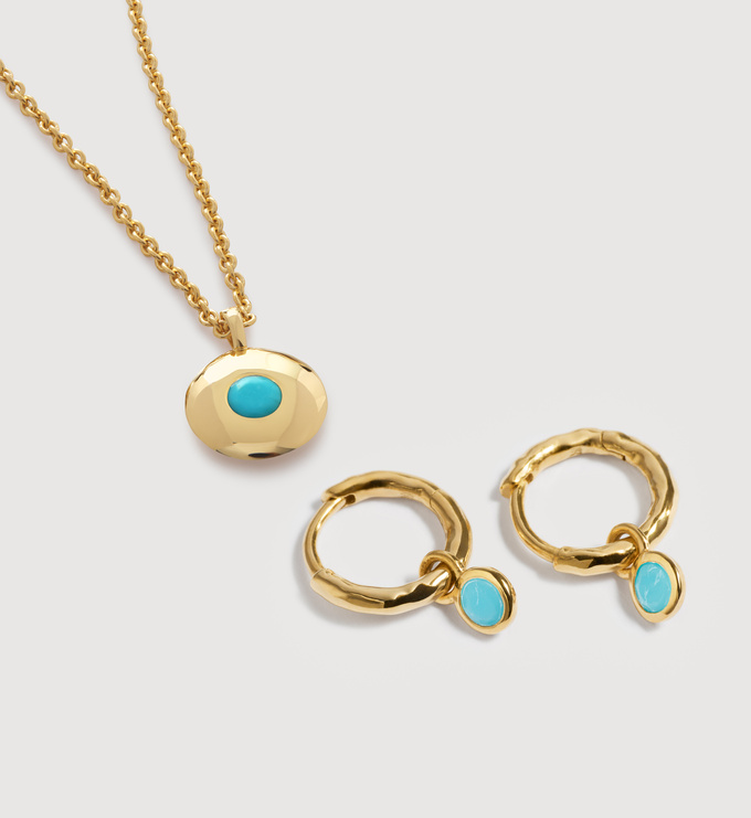 December Birthstone Huggies & Necklace Set - Monica Vinader