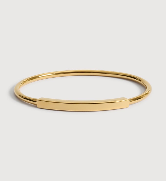 Gold Vermeil Linear Bangle - Monica Vinader