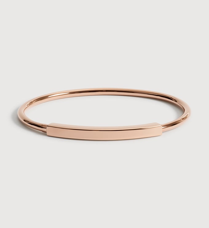 Rose Gold Vermeil Linear Bangle - Monica Vinader