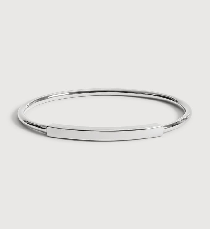 Sterling Silver Linear Bangle - Monica Vinader