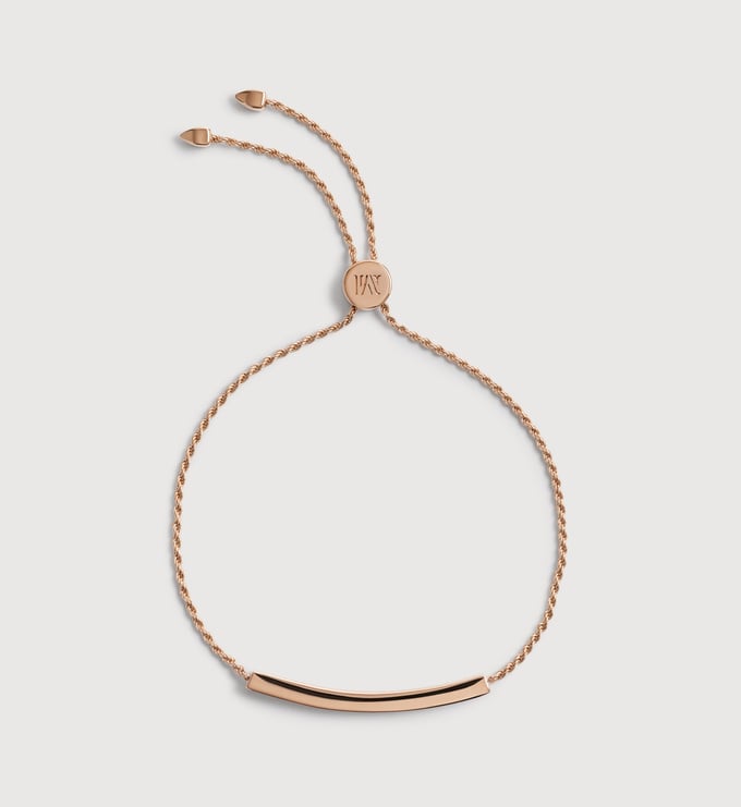 Rose Gold Vermeil Linear Pavé Diamond Friendship Bracelet - Lab Grown Diamond - Monica Vinader
