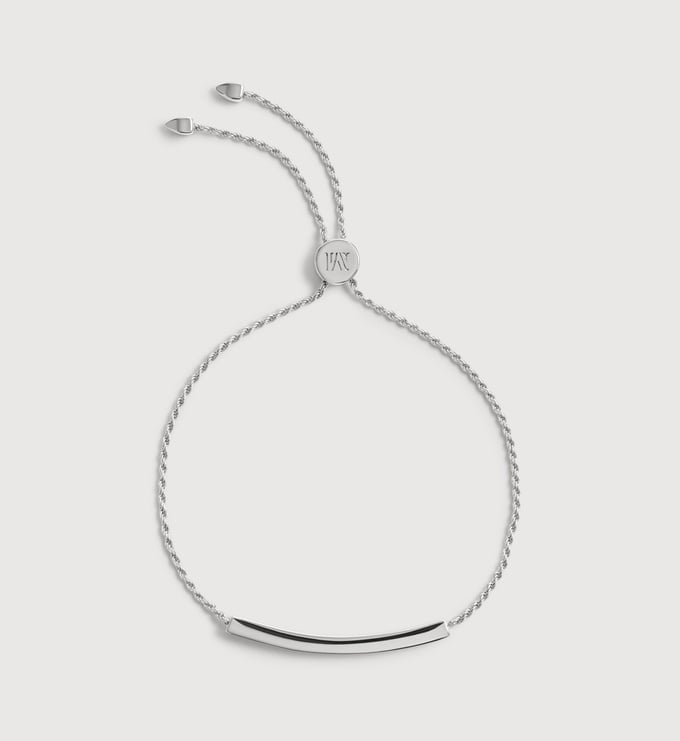 Sterling Silver Linear Pavé Diamond Friendship Bracelet - Lab Grown Diamond - Monica Vinader
