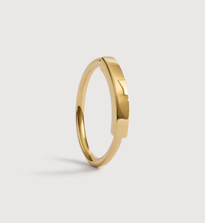 Gold Vermeil Linear Stacking Ring - Monica Vinader