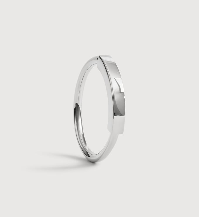 Sterling Silver Linear Stacking Ring - Monica Vinader