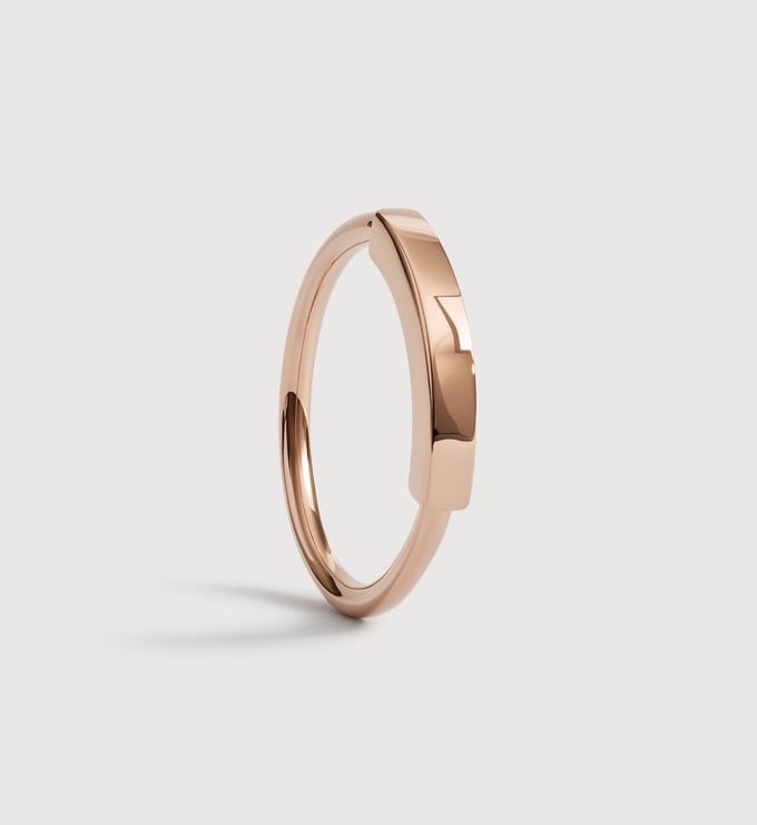 Rose Gold Vermeil Linear Stacking Ring - Monica Vinader