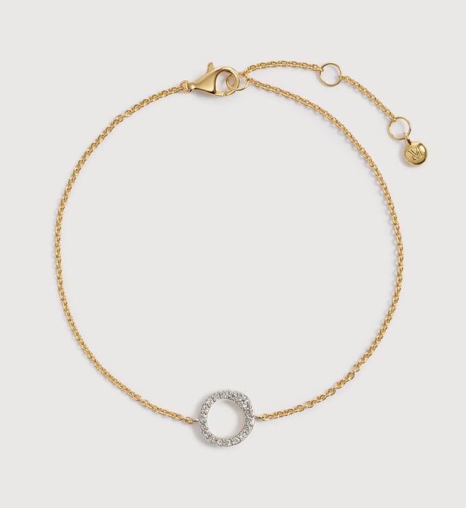 Gold Vermeil Riva Pavé Round Diamond Chain Bracelet - Lab Grown Diamond - Monica Vinader