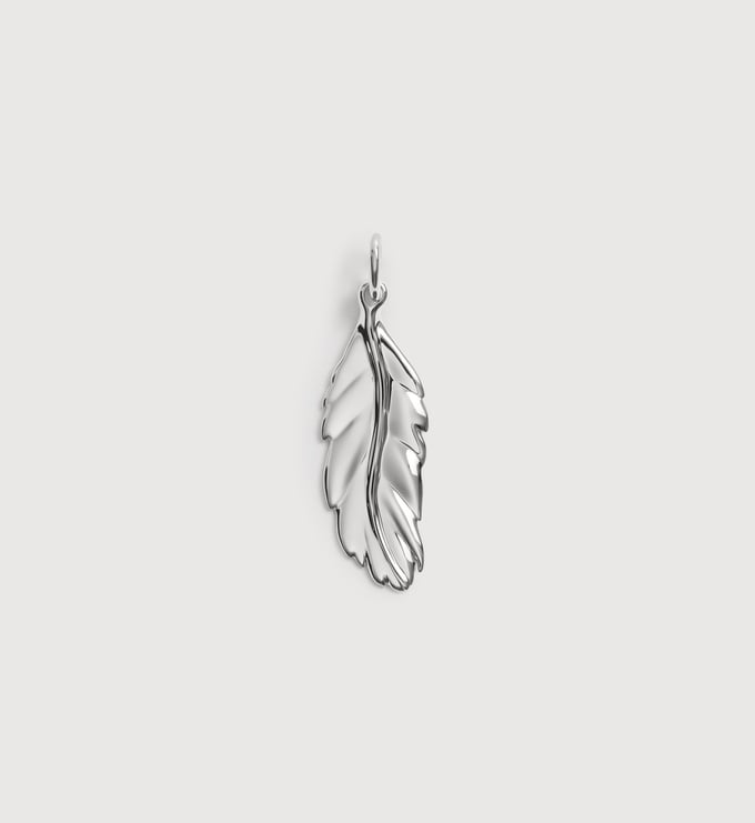 Sterling Silver Feather Pendant - Monica Vinader