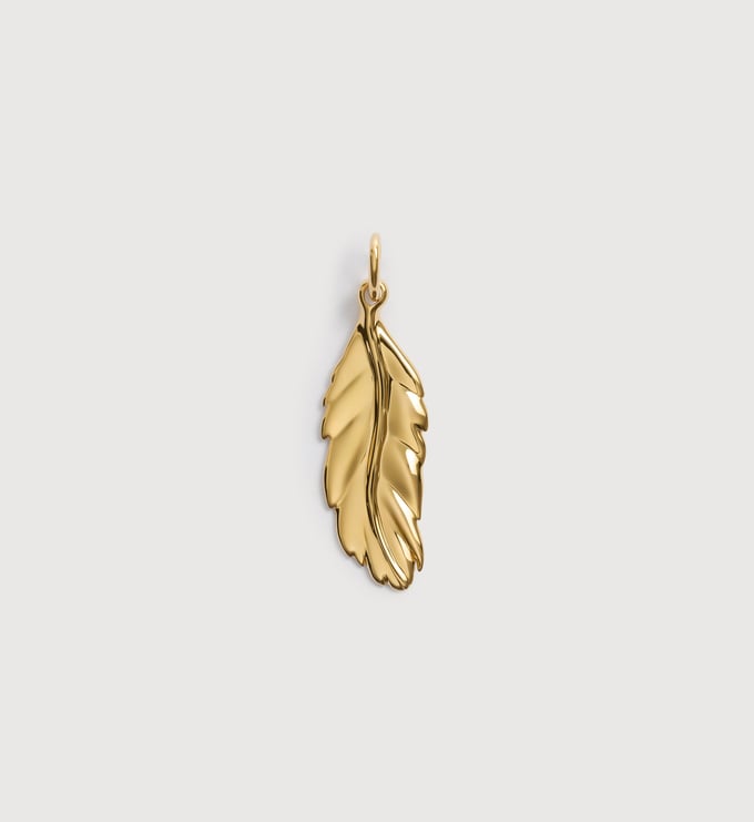 Gold Vermeil Feather Pendant - Monica Vinader